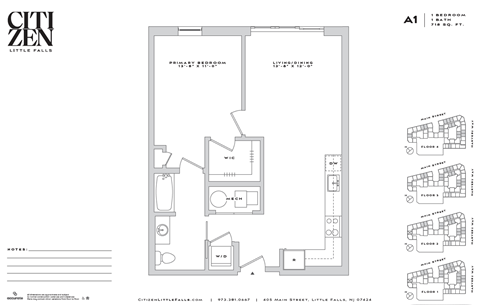A floor plan for the Citizen Little Falls Bedroom Suite.